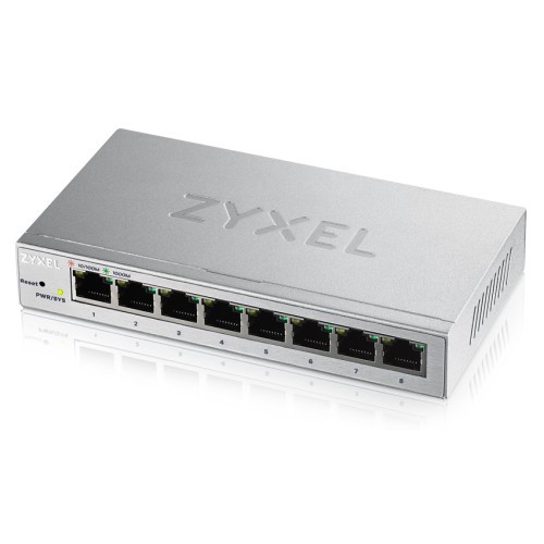 25402-Zyxel GS1200-8 Gestionado Gigabit Ethernet (10/100/1000) Plata
