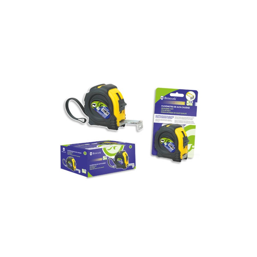 FLEXOMETRO CON CARCASA REFORZADA 5 METROS X 25 MM. BISMARK 326131
