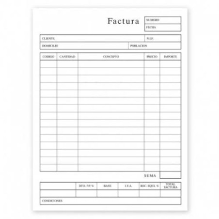 2543-TALONARIO FACTURAS A4 NATURAL CASTELLANO DUPLICADO (72102) INGRAF 350241