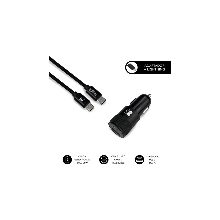 25467-DUAL CAR CHARGER PD20W+QC3.0+C TO C/LIGHTNING B