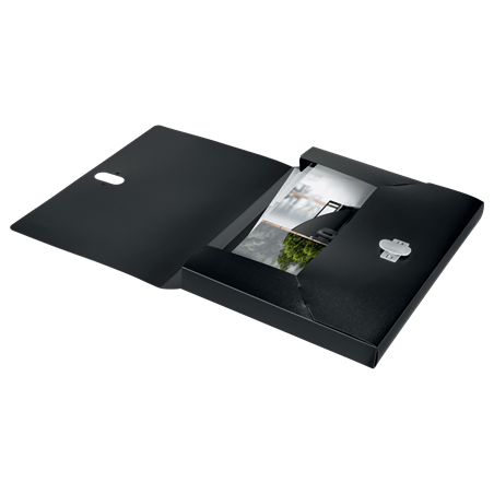 25512-CARPETA POLIPROPILENO DE PROYECTOS 38MM Y CIERRE BROCHE GIRATORIO A4 RECYCLE NEGRO LEITZ 46230095