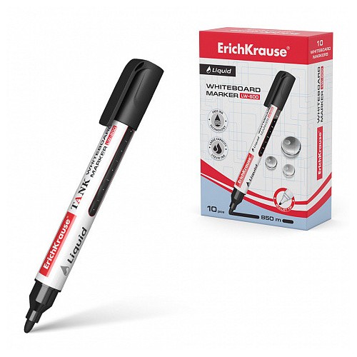 25555-MARCADOR PIZARRA BLANCA CON TINTA LIQUIDA LIQUID LW-600, TINTA COLOR NEGRO ERICH KRAUSE 48774