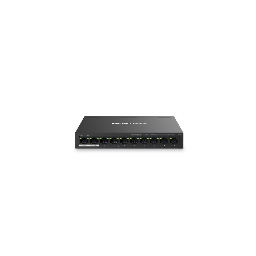 Mercusys MS110P switch Gestionado Fast Ethernet (10/100) Energia sobre Ethernet (PoE) Negro