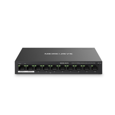 Mercusys MS110P switch Gestionado Fast Ethernet (10/100) Energia sobre Ethernet (PoE) Negro