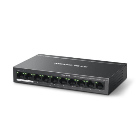 Mercusys MS110P switch Gestionado Fast Ethernet (10/100) Energia sobre Ethernet (PoE) Negro