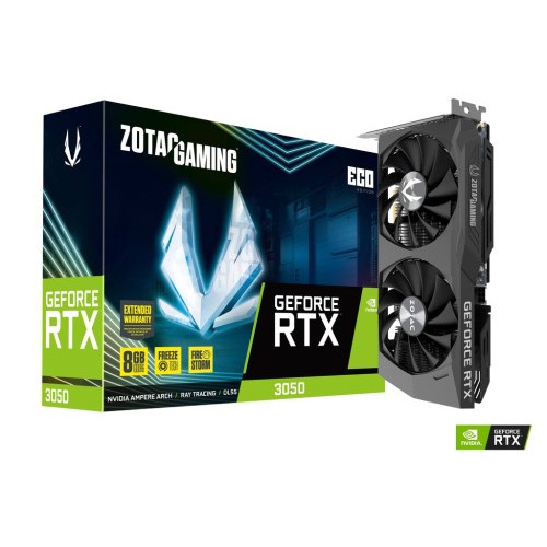 25580-VGA ZOTAC RTX 3050 ECO,NV,RTX3050,GDDR6,8GB,128BIT,HDMI+3DP,2 VENTILADORES (ZT-A30500K-10M)