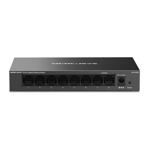 25591-Mercusys MS108GS switch No administrado Gigabit Ethernet (10/100/1000) Negro