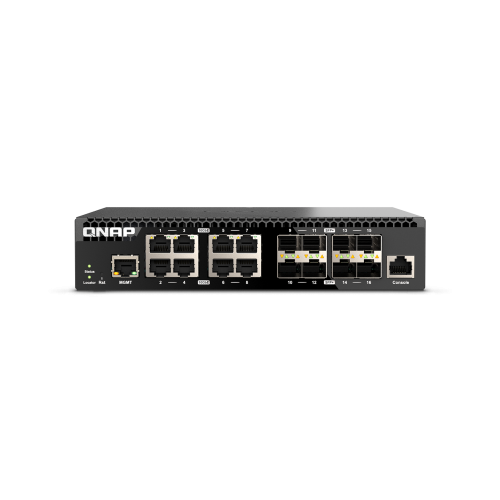 QNAP QSW-M3216R-8S8T switch Gestionado L2/L3 10G Ethernet (100/1000/10000) 1U Negro