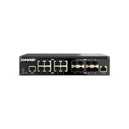 QNAP QSW-M3216R-8S8T switch Gestionado L2/L3 10G Ethernet (100/1000/10000) 1U Negro