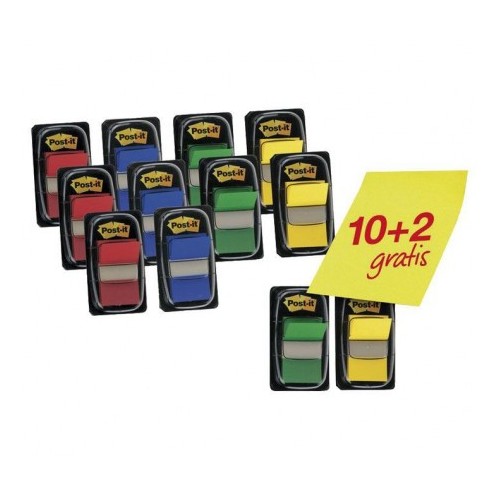 25670-PACK 10+2 MARCADORES INDEX 25,4X43,2MM COLORES SURTIDOS 680P10+2 POST-IT 7000081628