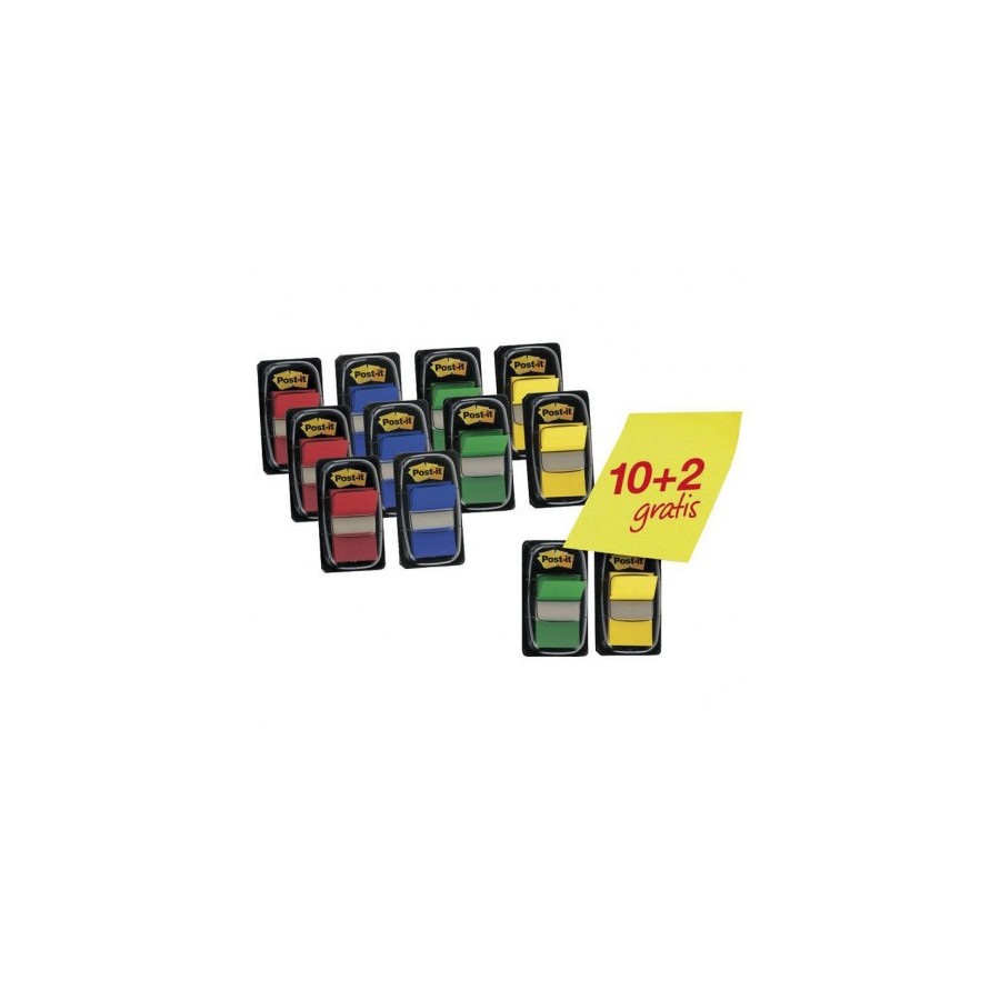 25670-PACK 10+2 MARCADORES INDEX 25,4X43,2MM COLORES SURTIDOS 680P10+2 POST-IT 7000081628