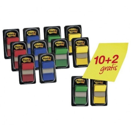 25670-PACK 10+2 MARCADORES INDEX 25,4X43,2MM COLORES SURTIDOS 680P10+2 POST-IT 7000081628