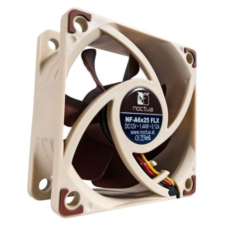 25731-NOCTUA VENTILADOR CAJA NF-A6X25 FLX , 60MM FAN, 60X60X25MM, 12V, 3000RPM/2400RPM/1600RPM, 19,3 DB(A), 29,2 M3/H, 2