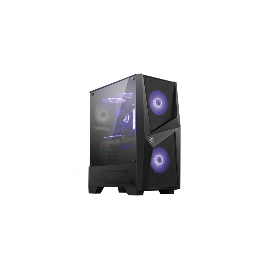 25775-CAJA MSI MAG FORGE 100M,3x2.5"+2x3.5",3x120MM (RGB) +1x120MM,2xUSB3.2+AUDIO+MICRO,MID-TOWER,NEGRA