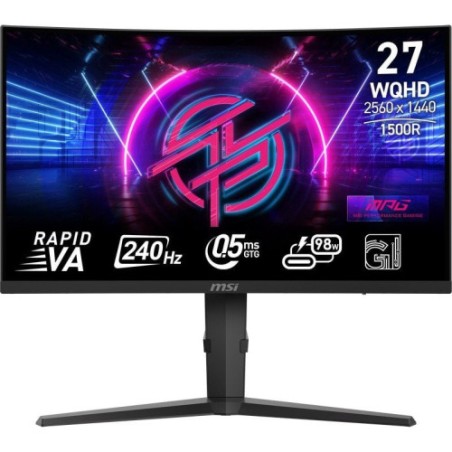 25952-MSI MONITOR MPG 275CQRXF. 27" RAPID VA CURVO 1500R. 2560X1440 . 240HZ. NEGRO