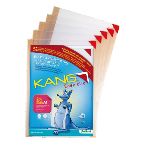2605-PACK DE 5 FUNDA ADHESIVA REPOSCIONABLE KANG EASY CLIC A4 VERTICAL/HORIZONTAL TARIFOLD 194770