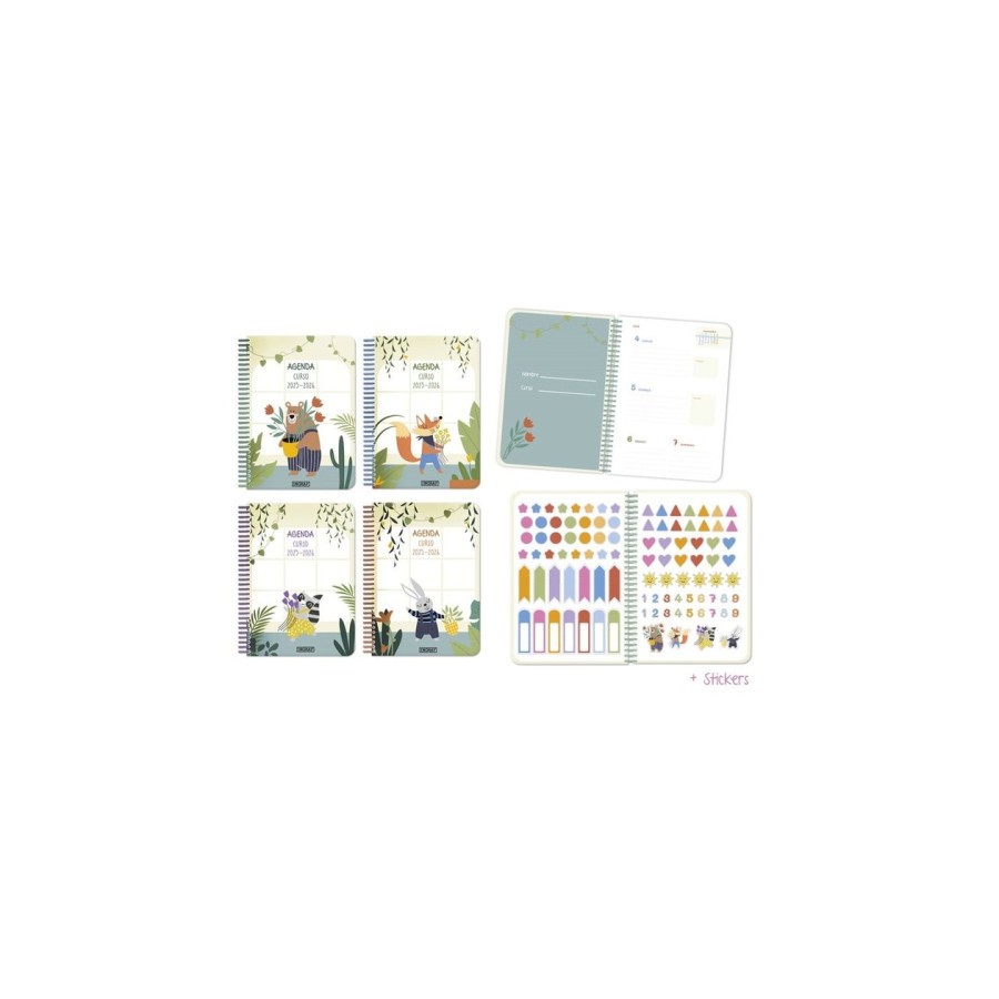 26115-AGENDA ESCOLAR 2025-2026 ANIMALS 4 SEMANA VISTA TAPA CARTON INGRAF 333351