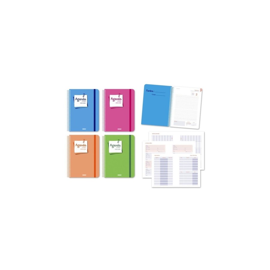 26119-AGENDA ESCOLAR 2025-2026  POST -IT 4o DIA PAGINA TAPA CARTON INGRAF 333354