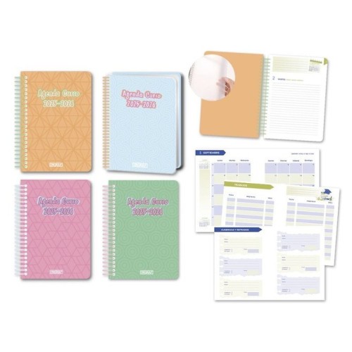 AGENDA ESCOLAR 2025-2026 PASTEL 8o DIA PAGINA TAPA POLIPROPILENO INGRAF 333359