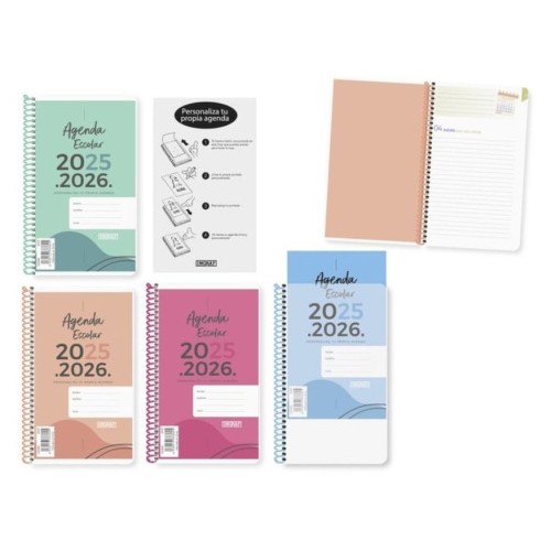 AGENDA ESCOLAR 2025-2026 PERSONALIZABLE 8o DIA PAGINA TAPA POLIPROPILENO INGRAF 333360