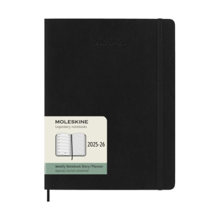 26138-AGENDA 18M 2025-2026 SEMANAL XL (19 X 25 CM) NEGRA TAPA BLANDA MOLESKINE DSB18WN4Y26
