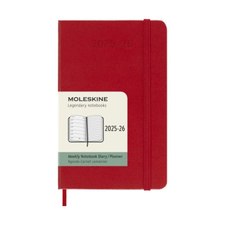 26144-AGENDA 18M 2025-2026 SEMANAL P (9 X 14 CM) ROJO TAPA DURA MOLESKINE DHF218WN2Y26