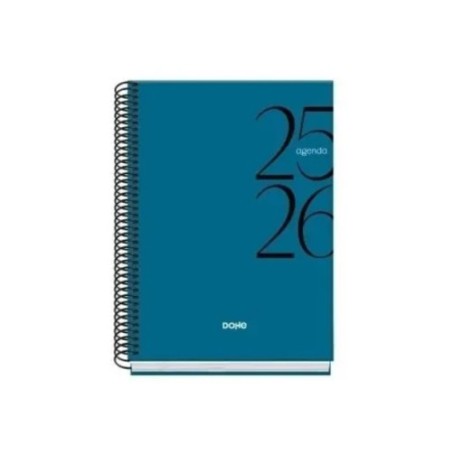 AGENDA ESCOLAR 2025-2026 TAMANO A5 TAPA CARTON FORRADO DIA PAGINA MODELO SYSTEM BASIC AZUL DOHE 52060