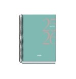26176-AGENDA ESCOLAR 2025-2026 TAMANO A5 TAPA CARTON FORRADO DIA PAGINA MODELO SYSTEM BASIC VERDE DOHE 52062