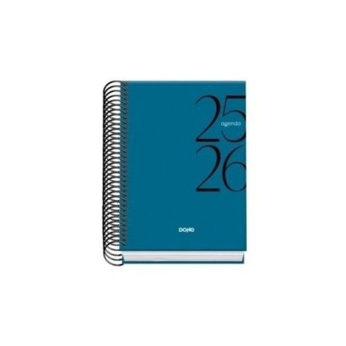 26178-AGENDA ESCOLAR 2025-2026 TAMANO A6 TAPA CARTON FORRADO DIA PAGINA MODELO SYSTEM BASIC AZUL DOHE 52064