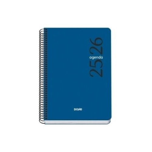 26184-AGENDA ESCOLAR 2025-2026 TAMANO A5 TAPA POLIPROPILENO DIA PAGINA MODELO ESENCIAL BASIC AZUL DOHE 52072