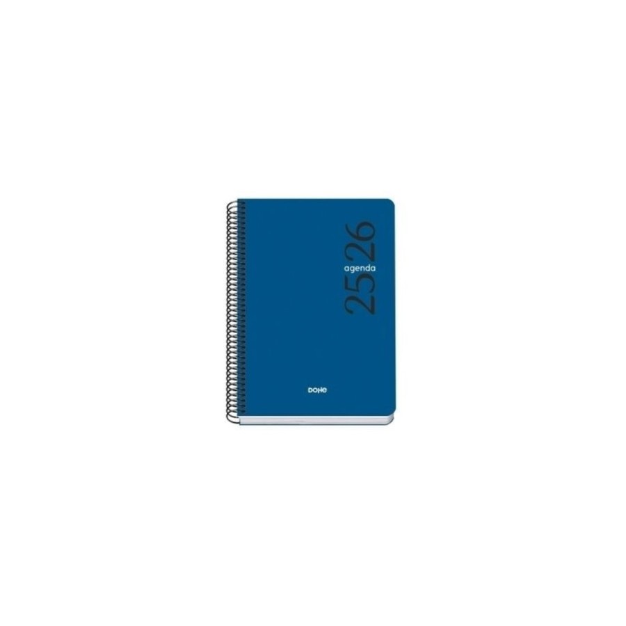 26193-AGENDA ESCOLAR 2025-2026 TAMANO A5 TAPA POLIPROPILENO SEMANA VISTA MODELO ESENCIAL BASIC AZUL DOHE 52068