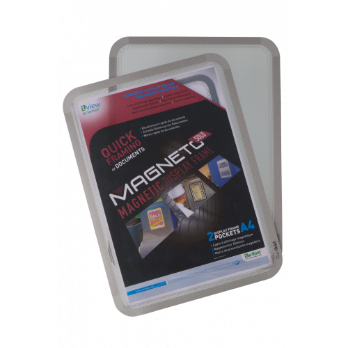 2620-PACK DE 2 MARCO MAGNETICO MAGNETO SOLO A4 PLATA TARIFOLD 195030