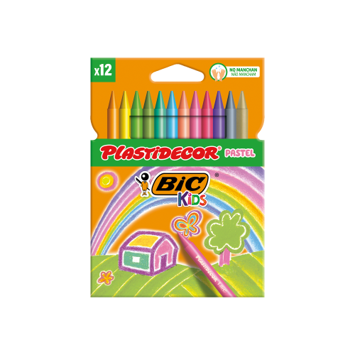 26275-ESTUCHE 12 CERAS DE COLORES PASTEL PLASTIDECOR PASTEL BIC 9339613