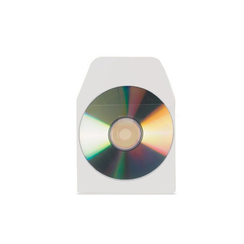PACK DE 10 FUNDAS CD-DVD PP TRANSPARENTE AUTOADHESIVAS CON SOLAPA 3L 6832-10