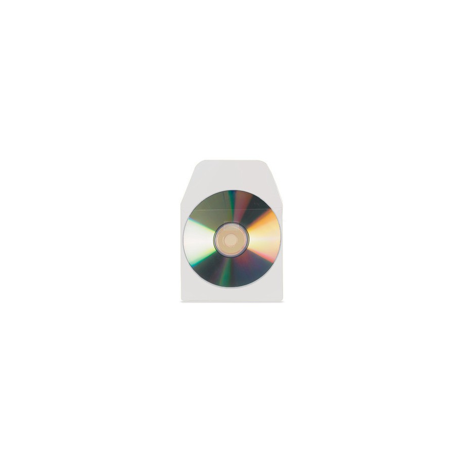 PACK DE 10 FUNDAS CD-DVD PP TRANSPARENTE AUTOADHESIVAS CON SOLAPA 3L 6832-10