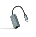 26490-Nanocable Conversor USB-C a Ethernet Gigabit 10/100/1000 Mbps, Aluminio, Gris, 15 cm