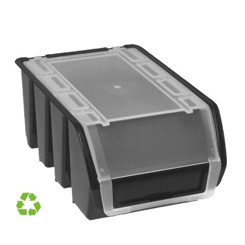 26524-GAVETA SOSTENIBLE CON TAPA 0,9 LITROS 16x11,5x7,5 CM NEGRO ARCHIVO 2000 CP14900316C NE