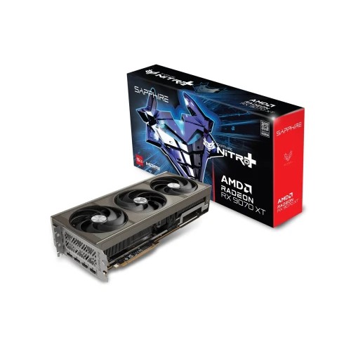 VGA SAPPHIRE NITRO+ RADEON RX 9070 XT GAMING OC,AMD,RX9070XT,16GB,GDDR6,256BIT,2HDMI+2DP (3 VENTILADORES)
