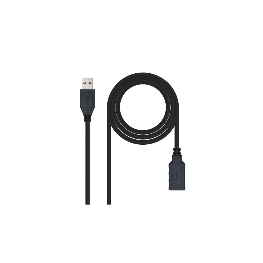 2658-Nanocable Cable USB 3.0, Tipo A/M-A/H, Negro, 3.0 M