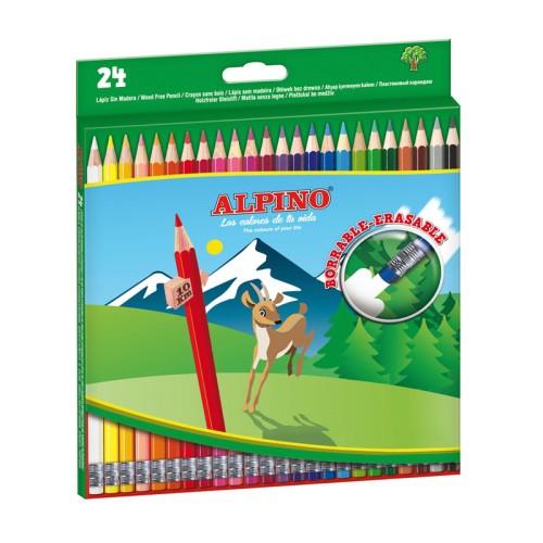 26636-Alpino AL013658 laapiz de color Negro, Azul, Burdeos, Bronce, Marron, Coral, Verde, Azul claro, Verde claro, Rosa