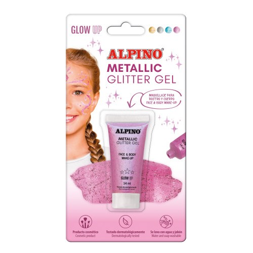 26640-BLISTER MAQUILLAJE CON COLOR Y PURPURINA GLITTER ROSA ALPINO DL000604