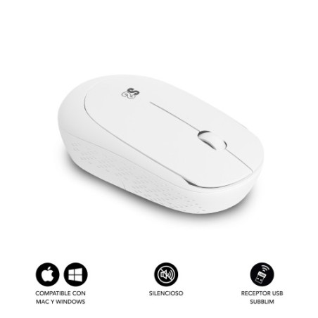 26644-SUBBLIM Raton Business Plus Silencioso inalambrico 2.4G 1200 DPI Blanco