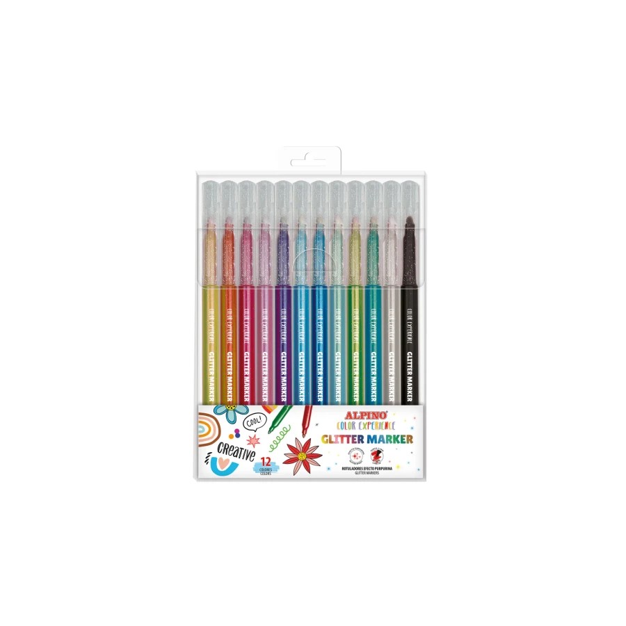 26647-ESTUCHE 12 GLITTER MARKER COLOR EXPERIENCE ALPINO AR001084