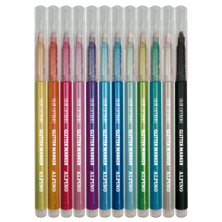 26648-ESTUCHE 12 GLITTER MARKER COLOR EXPERIENCE ALPINO AR001084
