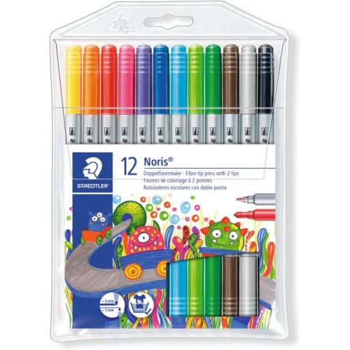 26786-ESTUCHE CARTON CON 24 ROTULADORES DOBLE PUNTA COLORES PASTEL STAEDTLER 3200 C24P