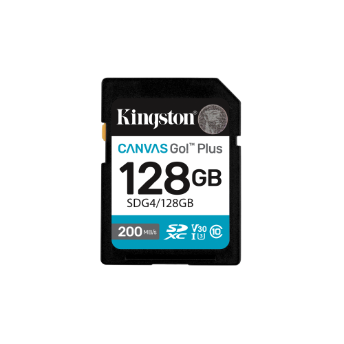 26791-Kingston Technology 128GB SDXC Canvas Go Plus Gen4 200MB/s C10 UHS-I U3 V30