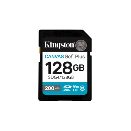 26791-Kingston Technology 128GB SDXC Canvas Go Plus Gen4 200MB/s C10 UHS-I U3 V30