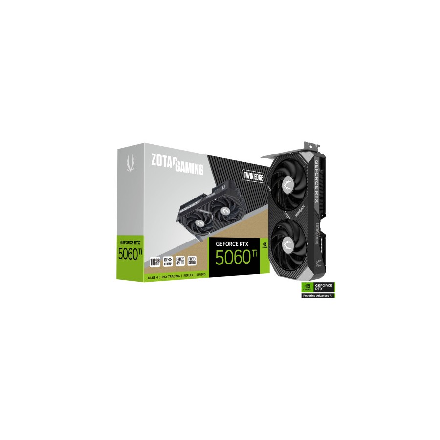 26793-VGA ZOTAC RTX 5060 TI 16GB TWIN EDGE,NV,RTX5060TI,16GB,GDDR7,128BIT,1HDMI+3DP,2 VENTILADORES (ZT-B50620E-10M)