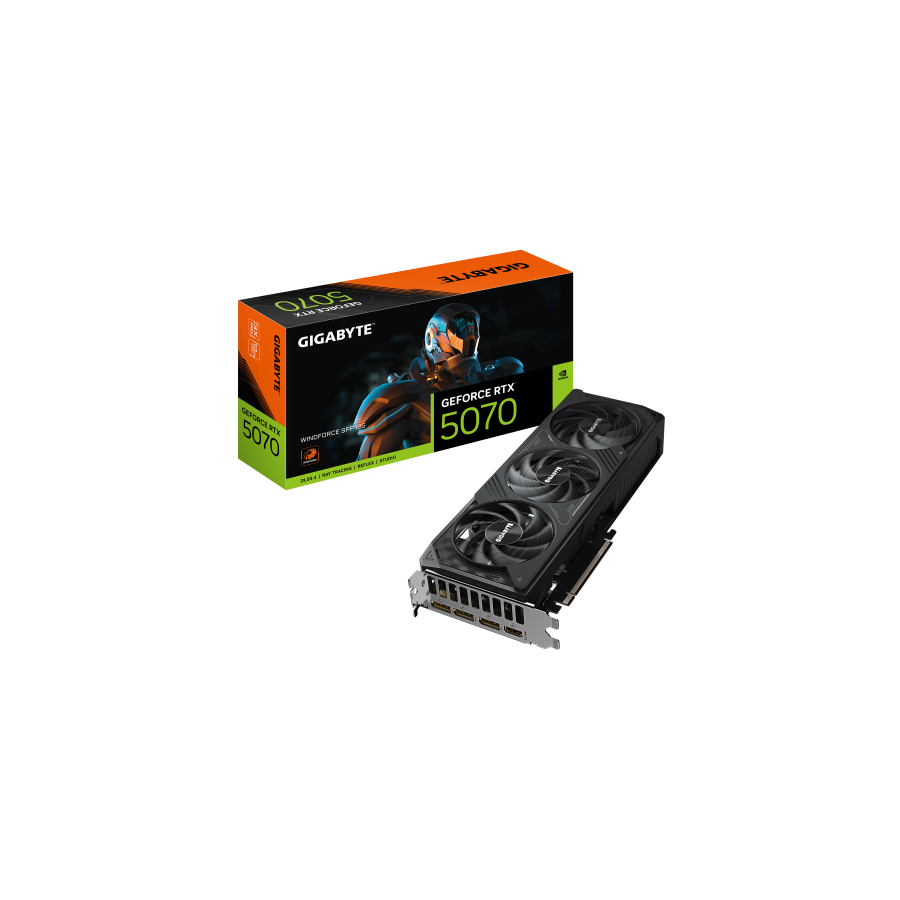 GIGABYTE GeForce RTX 5070 WINDFORCE SFF 12G Tarjeta grafica - 12 GB GDDR7, 192 bits, PCI-E 5.0, Frecuencia del nucleo 2512 MHz, 
