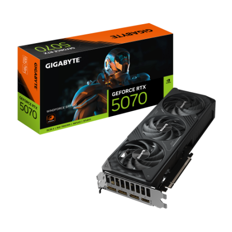 GIGABYTE GeForce RTX 5070 WINDFORCE SFF 12G Tarjeta grafica - 12 GB GDDR7, 192 bits, PCI-E 5.0, Frecuencia del nucleo 2512 MHz, 